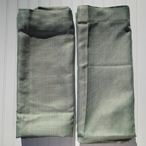 Jinchan Curtain Panels Green Linen Textured Curtains 38x 96 Rod Pocket Drapes - Picture 10 of 11